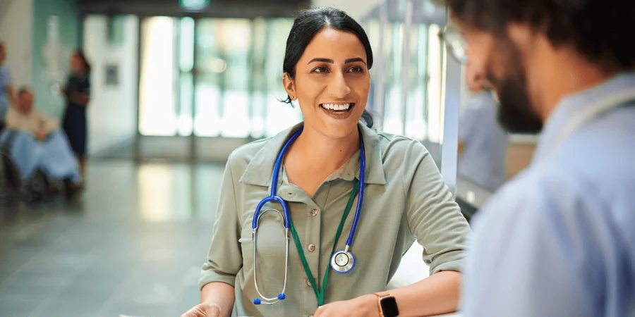 Doctor in reception