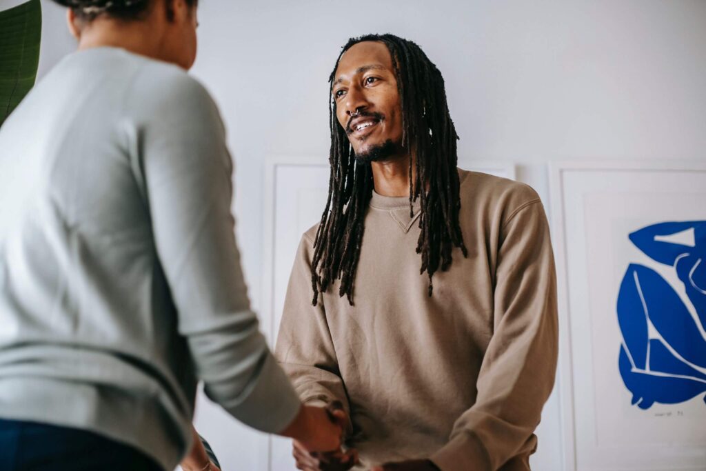 Client Shaking Hands