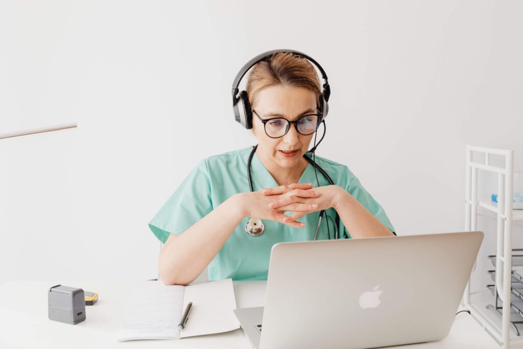 Female GP online consultation