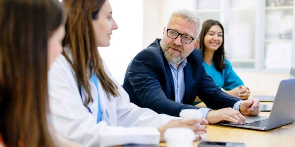 Client meeting in clinical setting