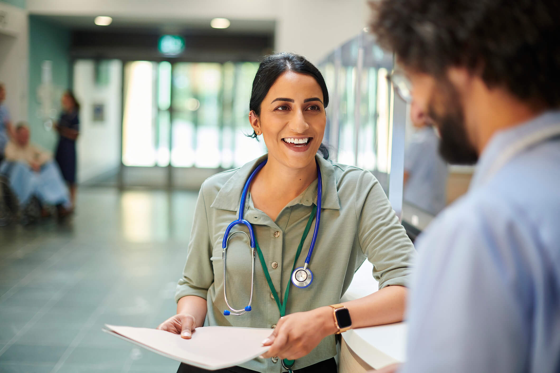 Doctor in reception